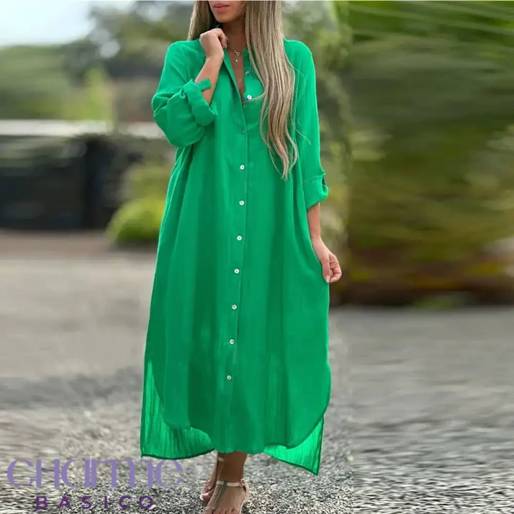 Vestido Feminino Eliane Aproveite 65% De Desconto No Nosso Best-Seller! Verde / P