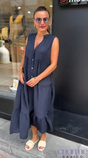 Vestido Ana – Um Toque De Cor E Leveza - Compre 1 Leve 2 Marrom + Branco / P