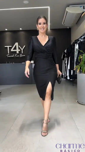 Vestido Midi Eleganza – Sofisticação e Charme em Cada Detalhe