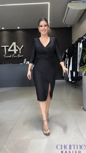 Vestido Midi Eleganza – Sofisticação e Charme em Cada Detalhe