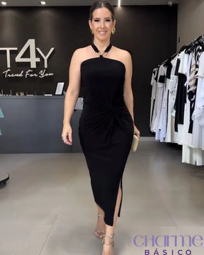Vestido Midi Glamour – Sofisticação e Elegância em Cada Detalhe