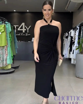 Vestido Midi Glamour – Sofisticação e Elegância em Cada Detalhe