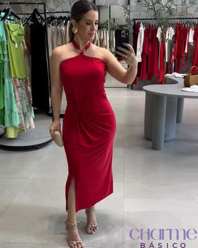 Vestido Midi Glamour – Sofisticação e Elegância em Cada Detalhe