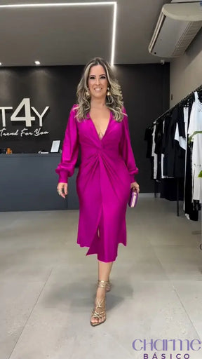 Vestido Midi Isadora – Sofisticação e Elegância para Ocasiões Especiais!